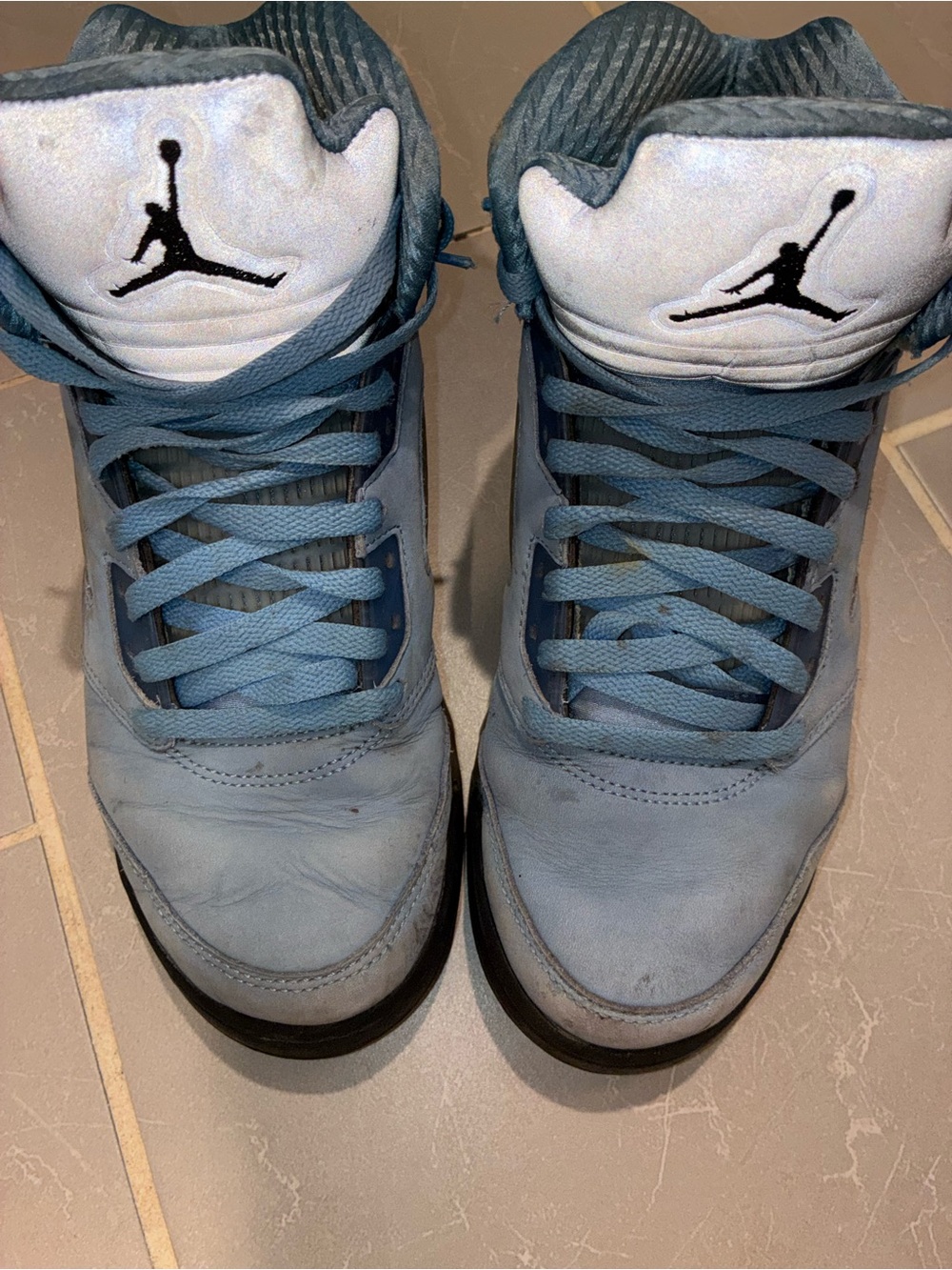 Air Jordan 5 UNC University Blue Men's Suede Blue High-Top Sneakers